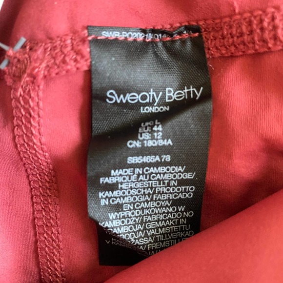 NWT Sweaty Betty 7/8 Leggings Red Terrazzo Foil Print Size L - Picture 9 of 12